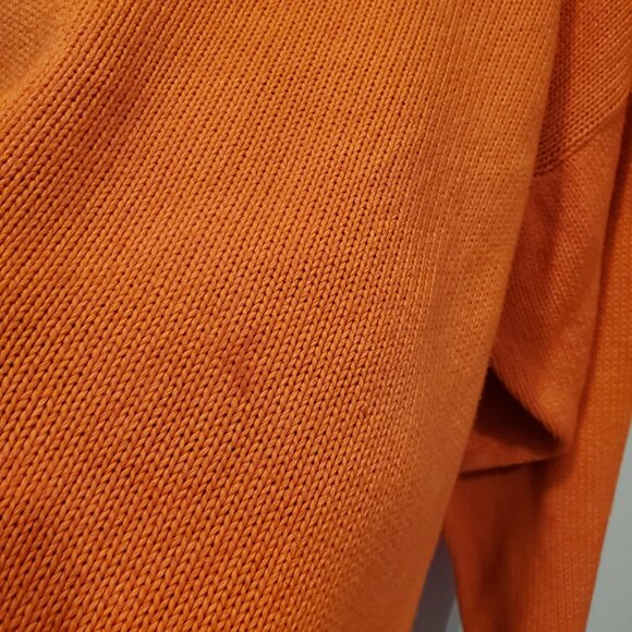 Vintage Polo Ralph Lauren Orange 100% Cotton Knit Sweater | Classic Pony L - Picture 3 of 6